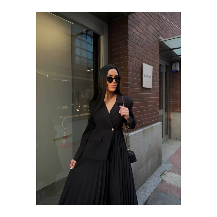 Kadın Ceket Pileli Elbise