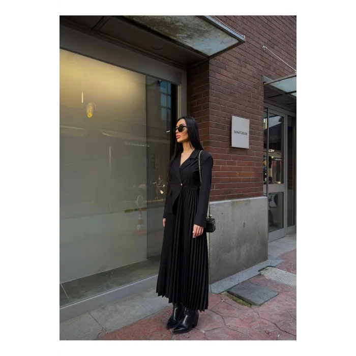 Kadın Ceket Pileli Elbise