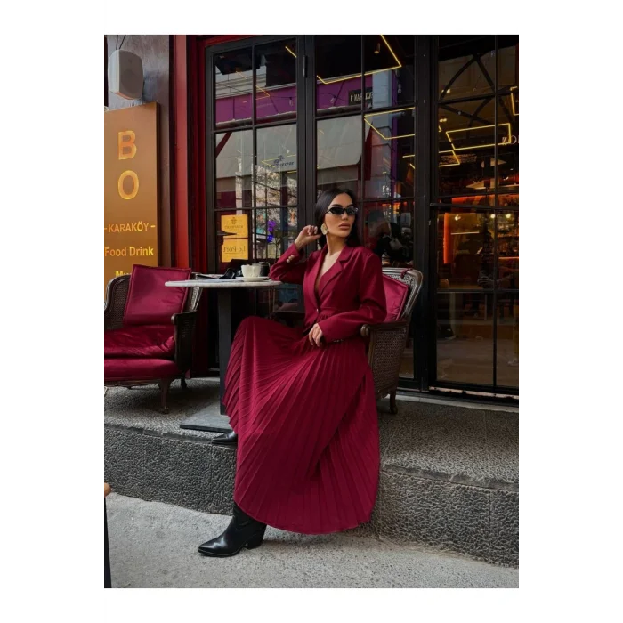 Kadın Ceket Pileli Elbise