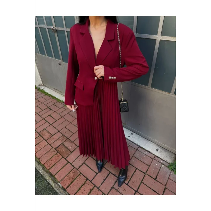 Kadın Ceket Pileli Elbise