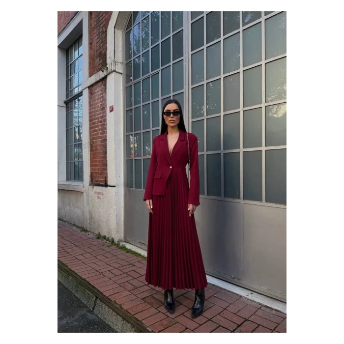 Kadın Ceket Pileli Elbise