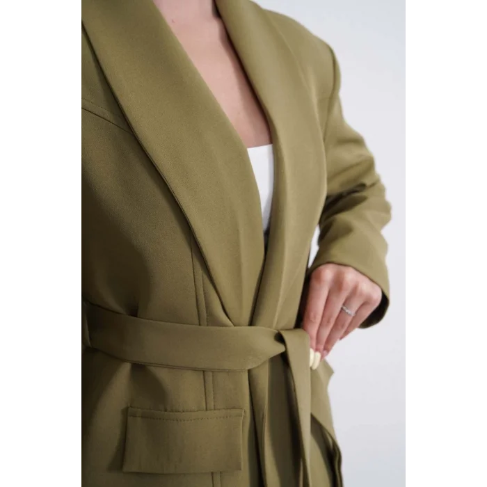 Kadın Haki Ceket Pantolon Takım