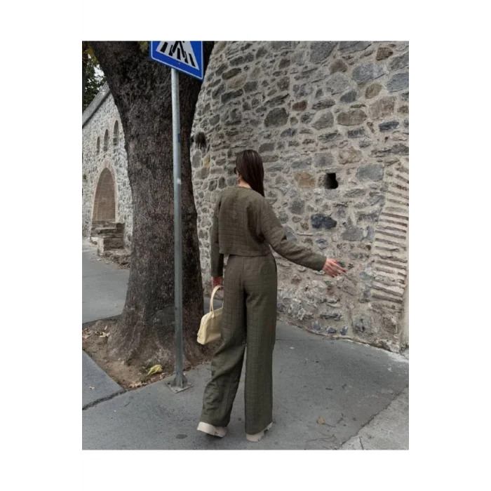 Kadın Kapitone Dokulu Oversize Ceket Pantolon Takım