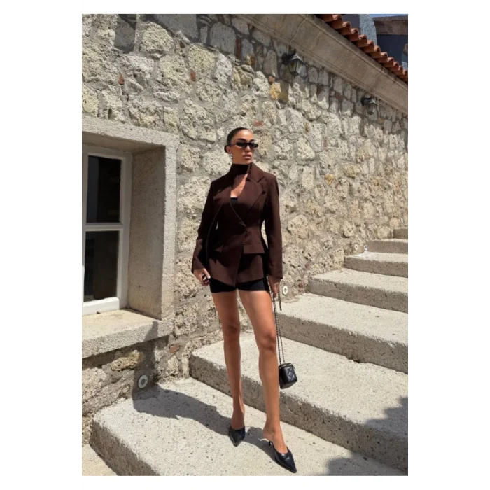 Kadın Modern Tasarım Şal Detaylı Ceket