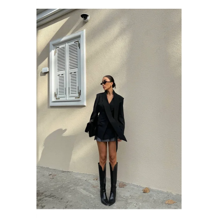 Kadın Modern Tasarım Şal Detaylı Ceket