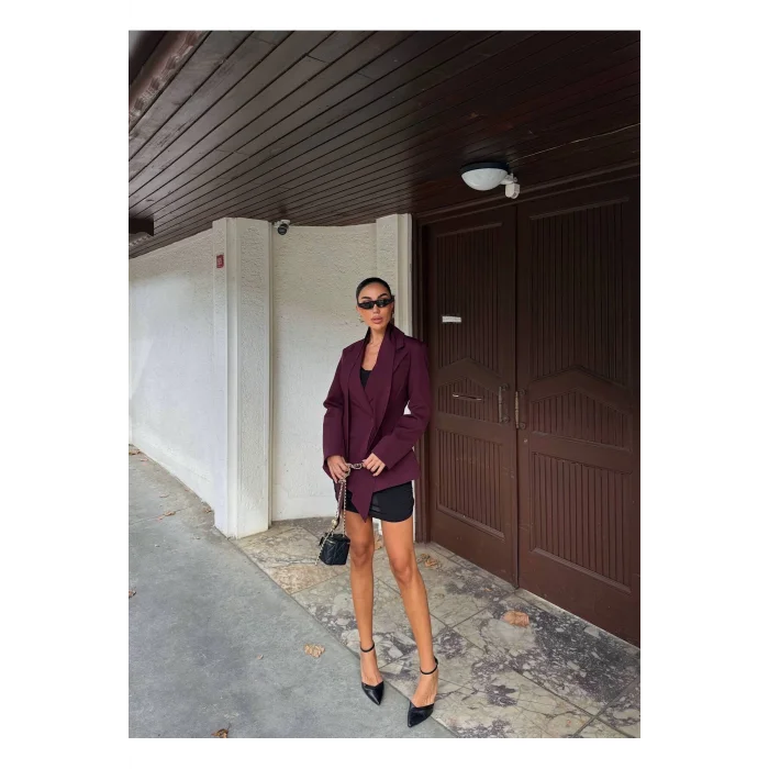 Kadın Modern Tasarım Şal Detaylı Ceket