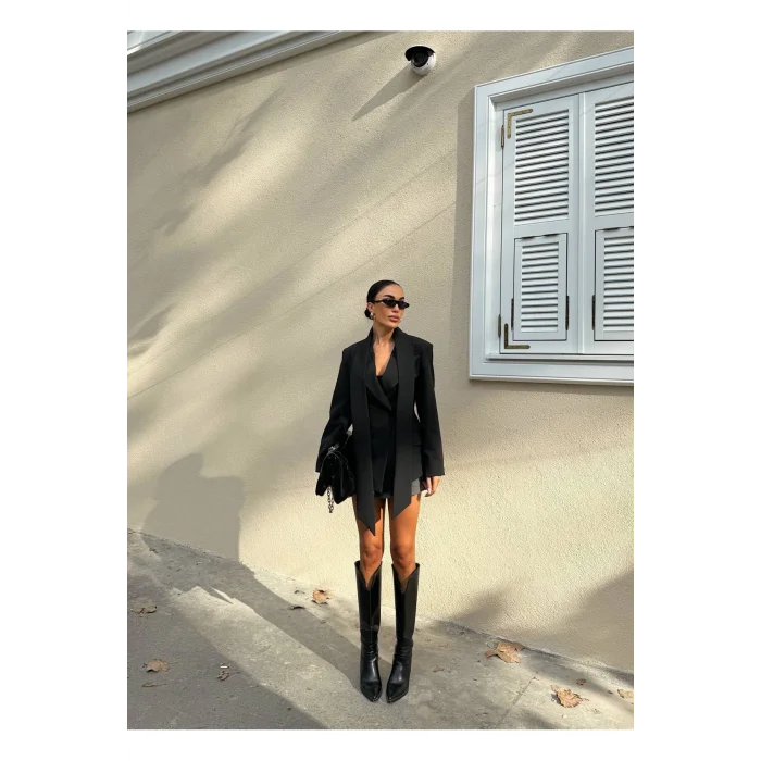 Kadın Modern Tasarım Şal Detaylı Ceket