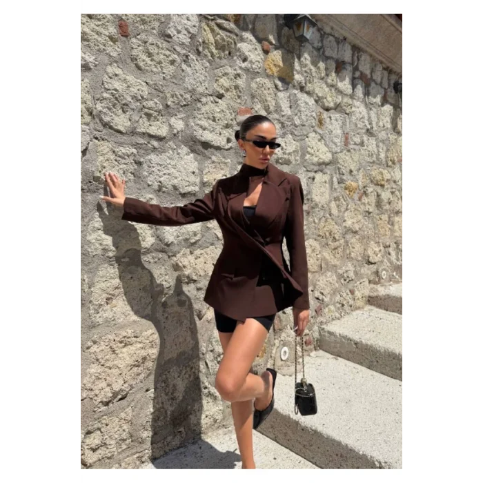 Kadın Modern Tasarım Şal Detaylı Ceket