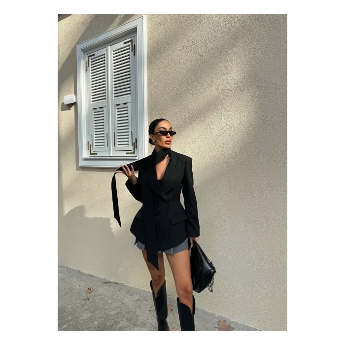 Kadın Modern Tasarım Şal Detaylı Ceket