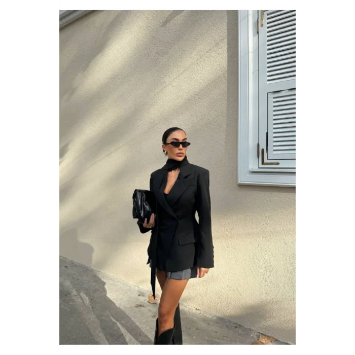 Kadın Modern Tasarım Şal Detaylı Ceket