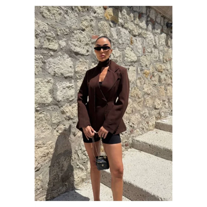 Kadın Modern Tasarım Şal Detaylı Ceket