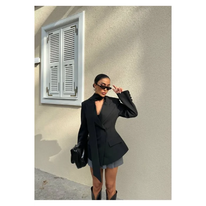 Kadın Modern Tasarım Şal Detaylı Ceket