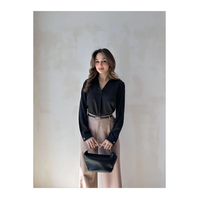 Kadın Saten Gömlek Bluz