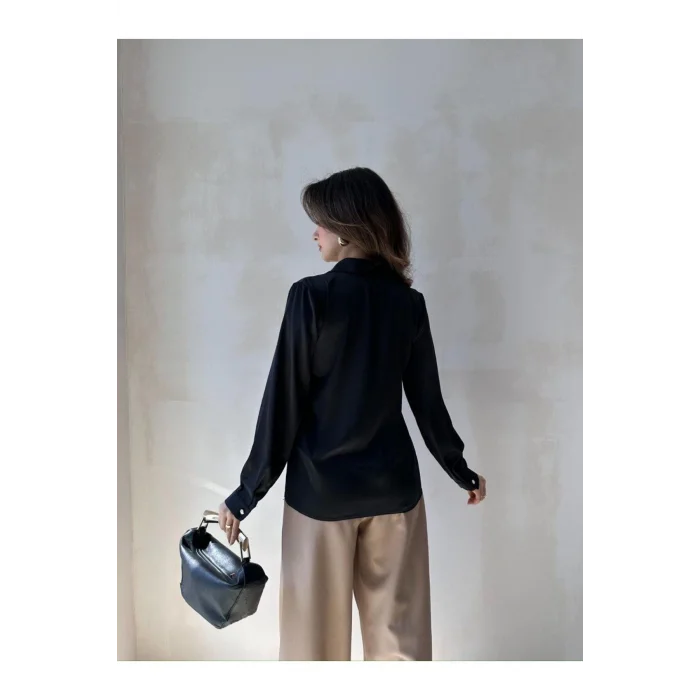 Kadın Saten Gömlek Bluz