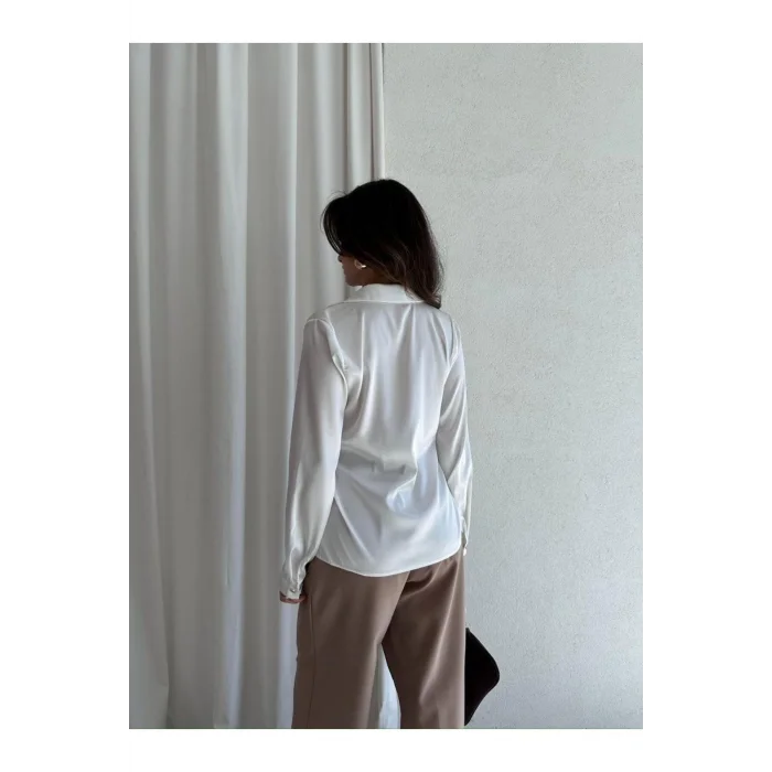 Kadın Saten Gömlek Bluz