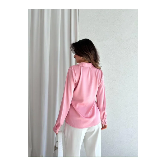 Kadın Saten Gömlek Bluz