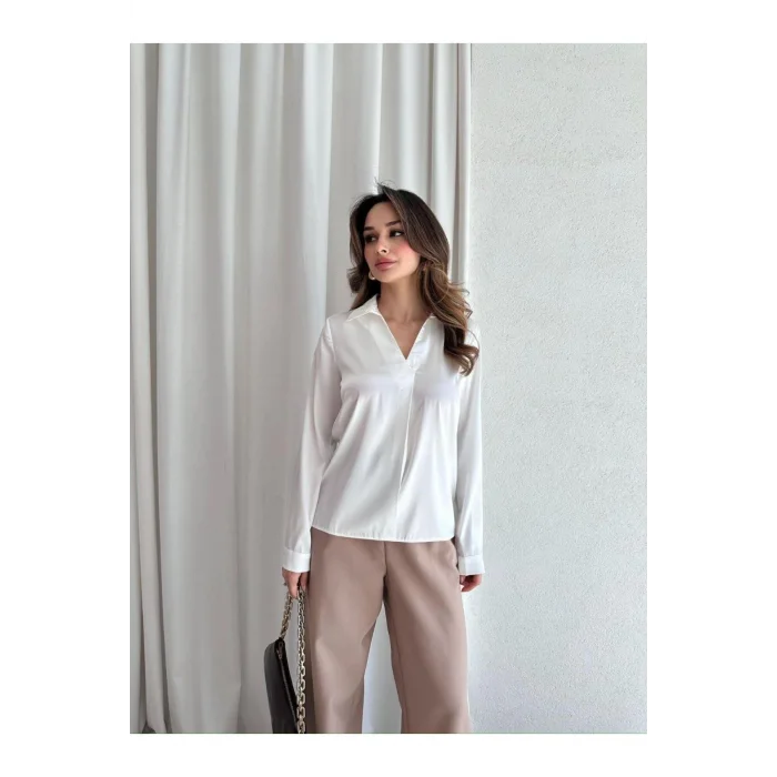 Kadın Saten Gömlek Bluz