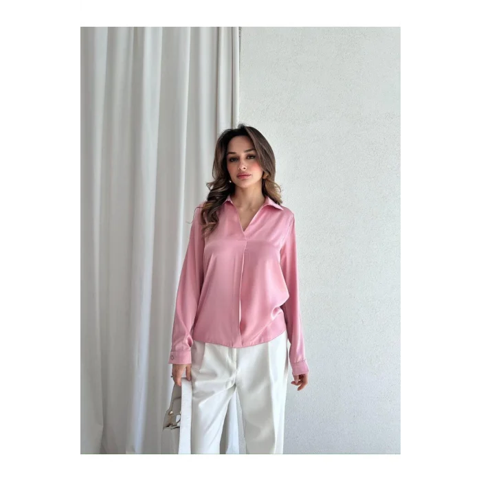Kadın Saten Gömlek Bluz