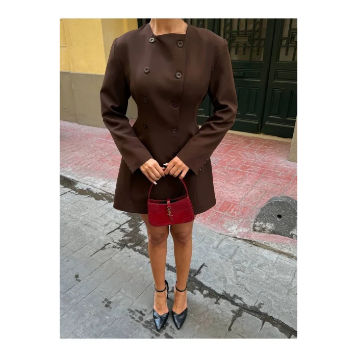 Kadın Uzun Kollu Kruvaze Ceket Elbise