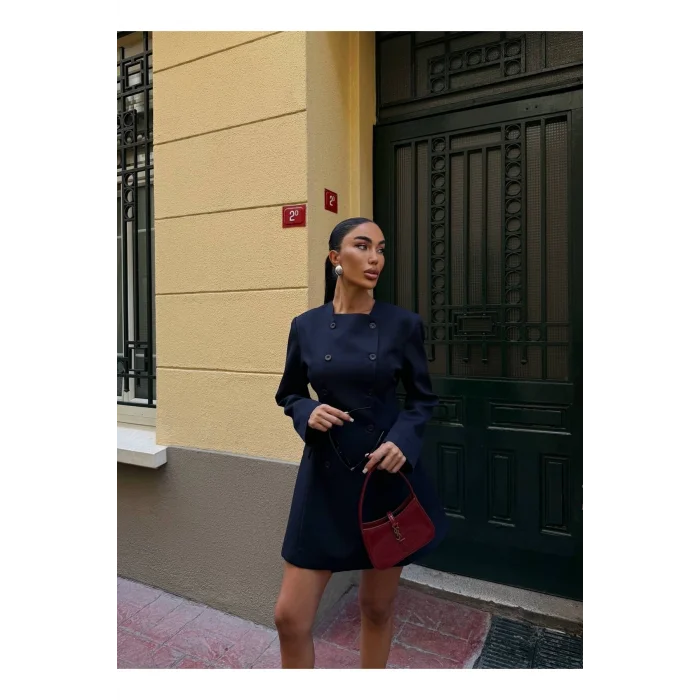 Kadın Uzun Kollu Kruvaze Ceket Elbise