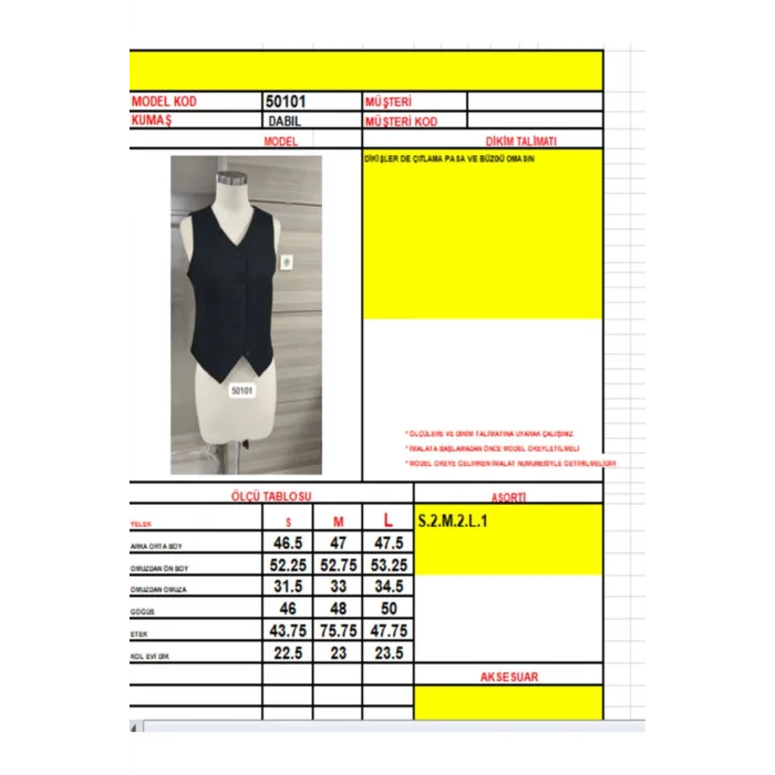 Kadın Düğmeli Klasik Mavi Yelek