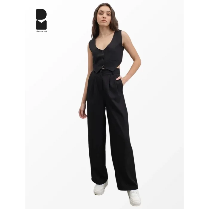 Kadın Siyah Bol Paça Palazzo Pantolon