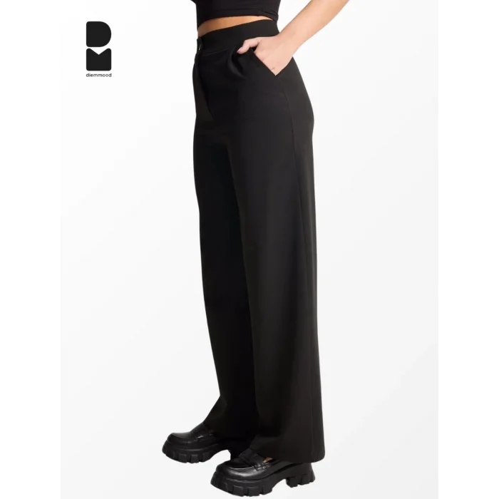 Kadın Yüksek Bel Düz Kesim Kumaş Pantolon