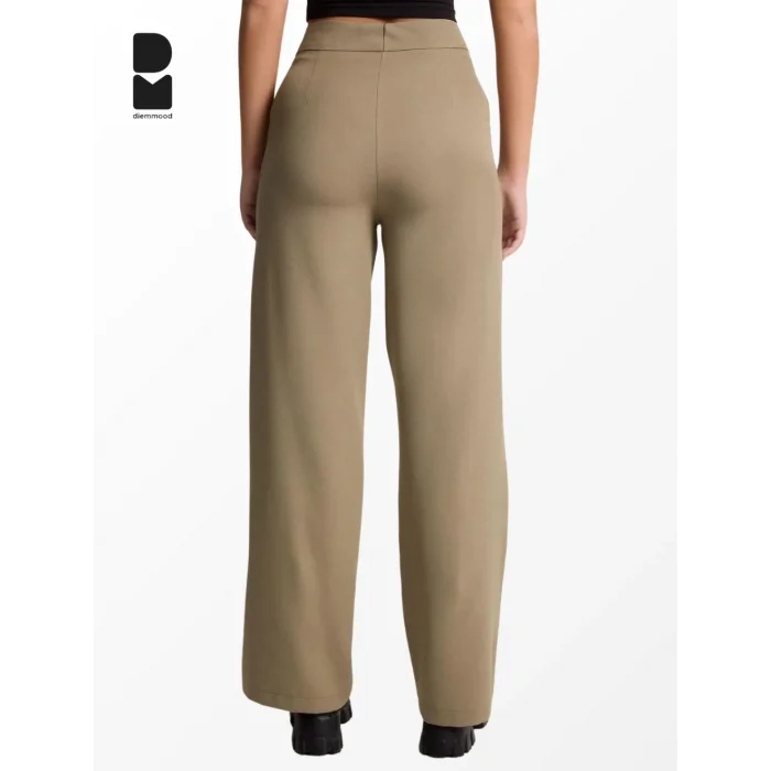 Kadın Yüksek Bel Düz Kesim Kumaş Pantolon