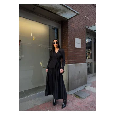 Kadın Ceket Pileli Elbise