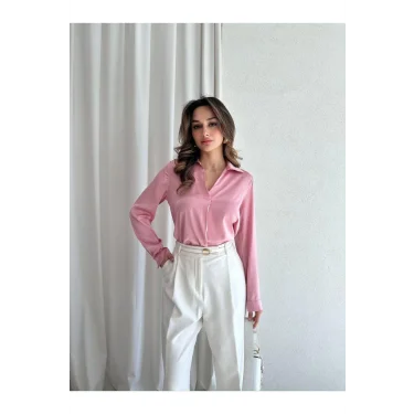 Kadın Saten Gömlek Bluz