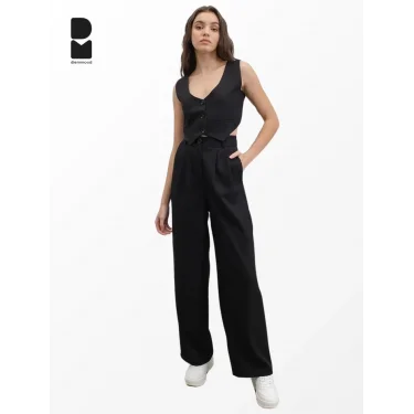 Kadın Siyah Bol Paça Palazzo Pantolon