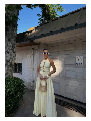 Kadın Örgülü Müslin Elbise