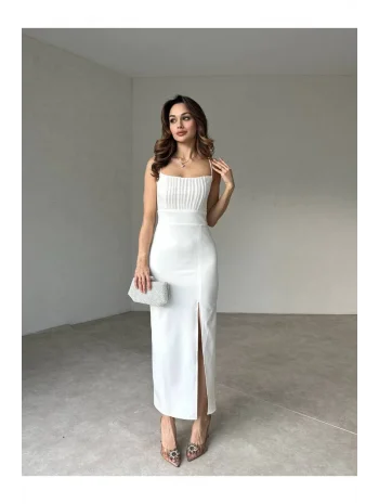 Kadın Drapeli Yırtmaçlı Elbise