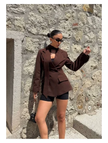 Kadın Modern Tasarım Şal Detaylı Ceket