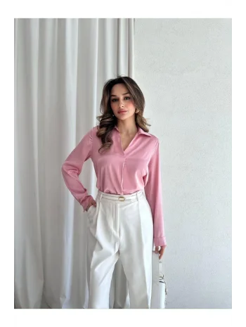 Kadın Saten Gömlek Bluz