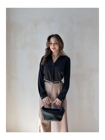 Kadın Saten Gömlek Bluz