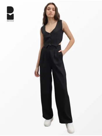 Kadın Siyah Bol Paça Palazzo Pantolon