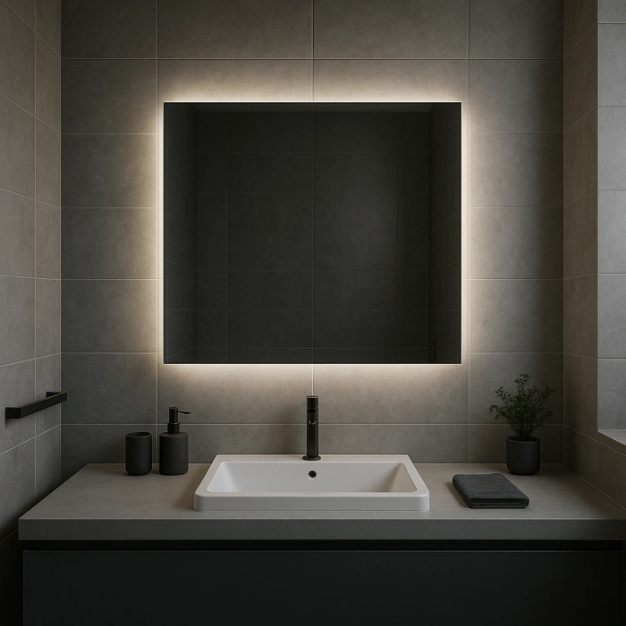 60x80 cm Dikdörtgen Ledli Banyo Aynası