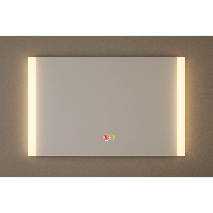 70x100 cm Dikdörtgen Kumlama Ledli Buğu Önleyicili Çift Dokunmatik Tuşlu Banyo Aynası