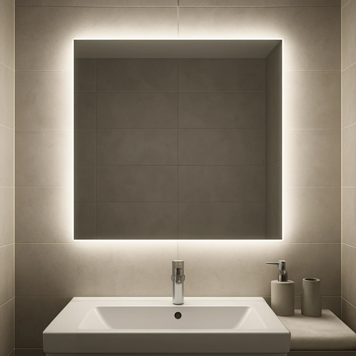 70x100 cm Dikdörtgen Ledli Banyo Aynası