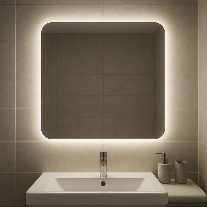 70x120 cm Dikdörtgen Ledli Banyo Aynası