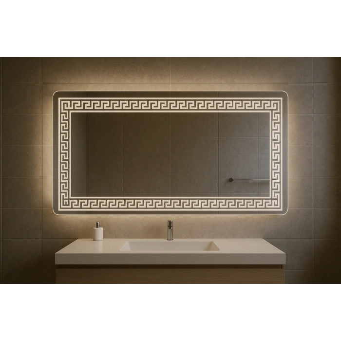 80x120 cm Dikdörtgen Kumlama Ledli Banyo Aynası