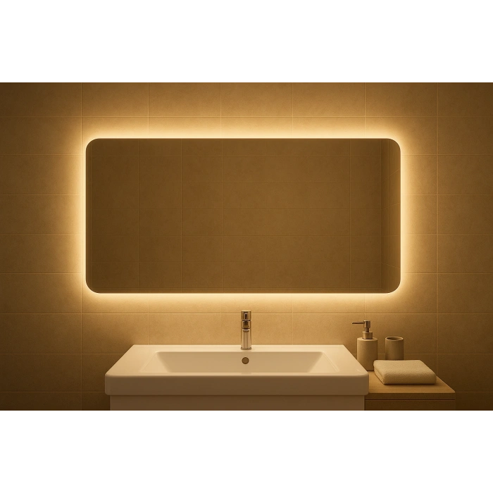 80x120 cm Dikdörtgen Ledli Banyo Aynası
