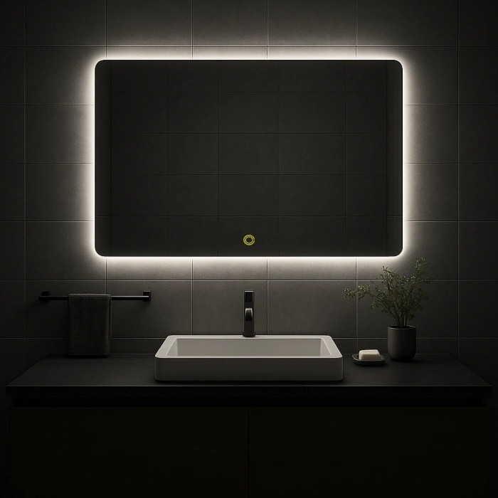 80x120 cm Dikdörtgen Ledli Dokunmatik Tuşlu Banyo Aynası
