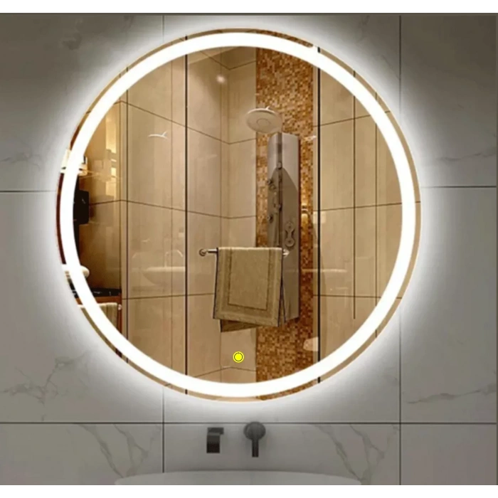 90 cm (çap) Kumlamalı Ledli Yuvarlak Banyo Aynası