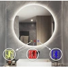 80 cm (çap) Bluetoothlu Buğu Çözücülü Dokunmatik Işıklı Ledli Yuvarlak Banyo Aynası