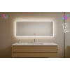 80x100 cm Dikdörtgen Kumlama Ledli Bluetoothlu Buğu Önleyicili Üç Dokunmatik Tuşlu Banyo Aynası