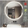 90 cm (çap) Buğu Çözücülü Dokunmatik Işıklı Ledli Yuvarlak Banyo Aynası