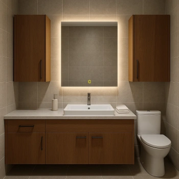 50x70 cm Dikdörtgen Ledli Dokunmatik Tuşlu Banyo Aynası