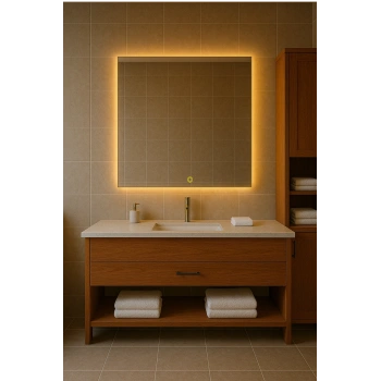 60x80 cm Dikdörtgen Ledli Dokunmatik Tuşlu Banyo Aynası